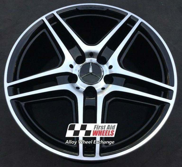 MERCEDES C CLASS W204 1x 18'' GENUINE AMG GLOSS BLACK DIAMOND CUT FRONT ALLOY WHEEL S121DCBF
