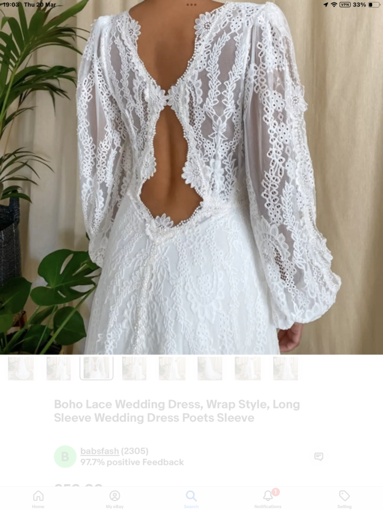 Ivory wedding dress uk 8 new