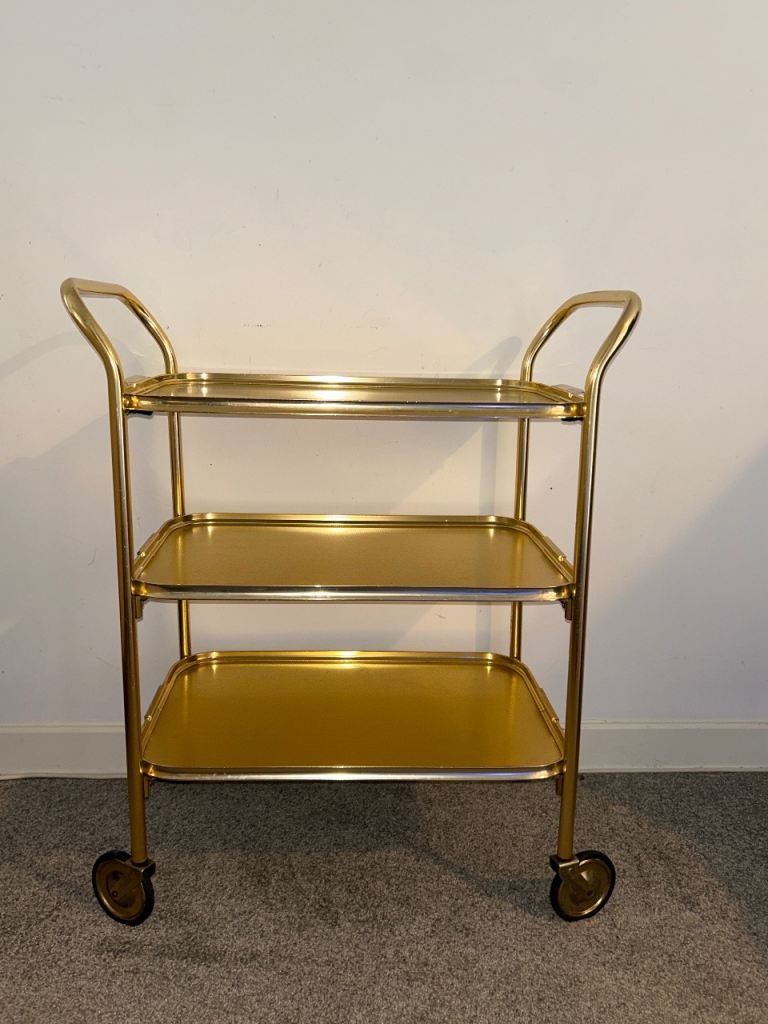 Vintage 3 tier drinks trolley 