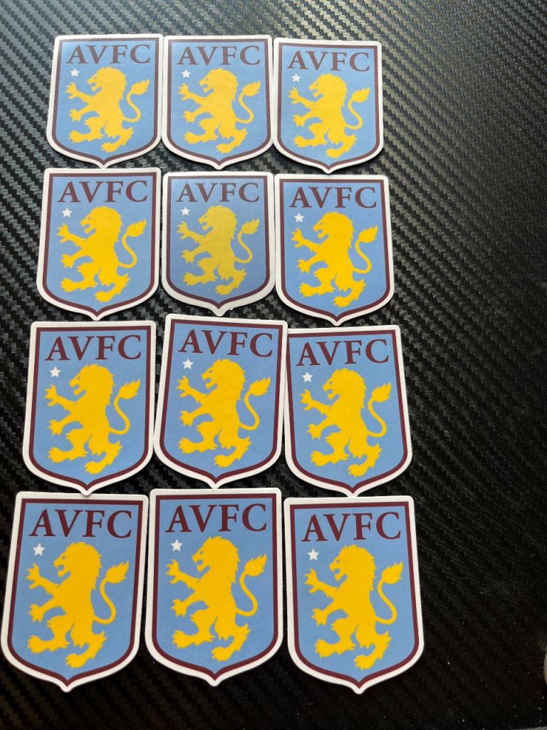 12 Aston Villa Football Club Stickers 