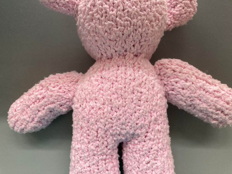 Hand knitted pink Teddy Bear toy – BRAND NEW – post or collect