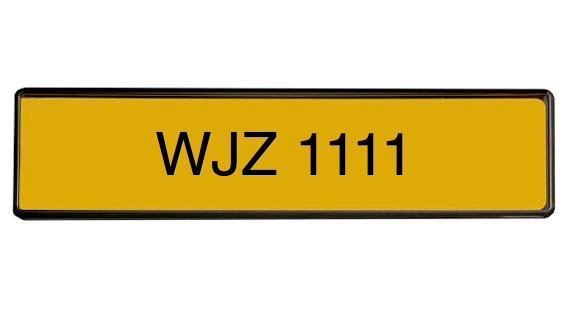 Registration Plate | WJZ 1111