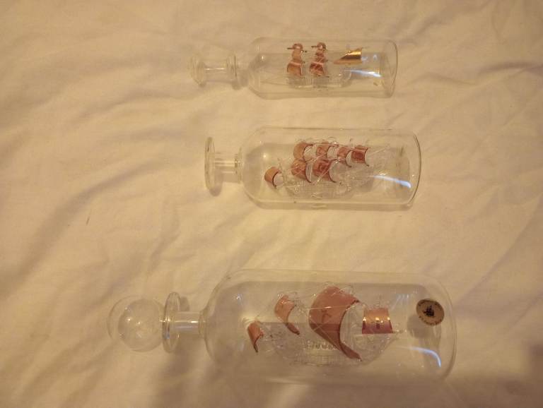Glass boat in bottle 