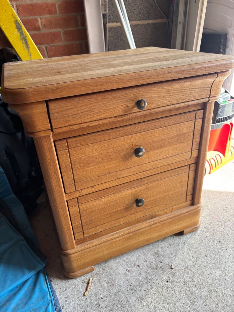 Solid Oak bedside table Used