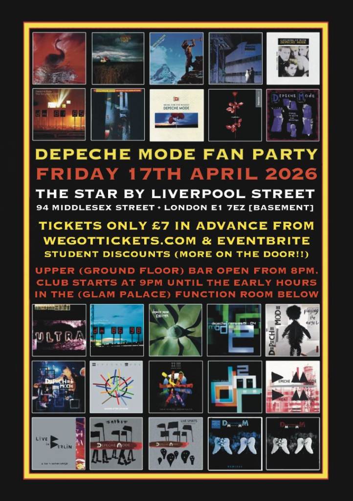 DEPECHE MODE FAN PARTY at The Star By Liverpool St. London E1