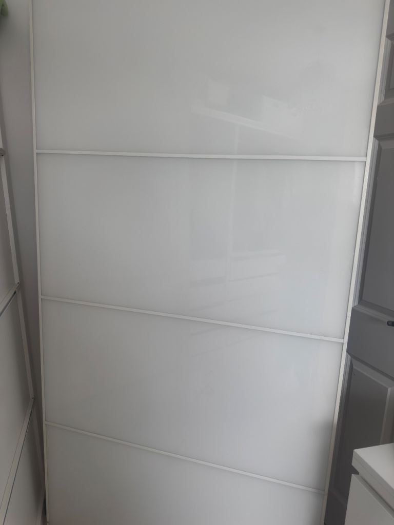 IKEA PAX Sliding Wardrobe Doors – White High Gloss – 40” x 77” OPEN TO OFFERS 