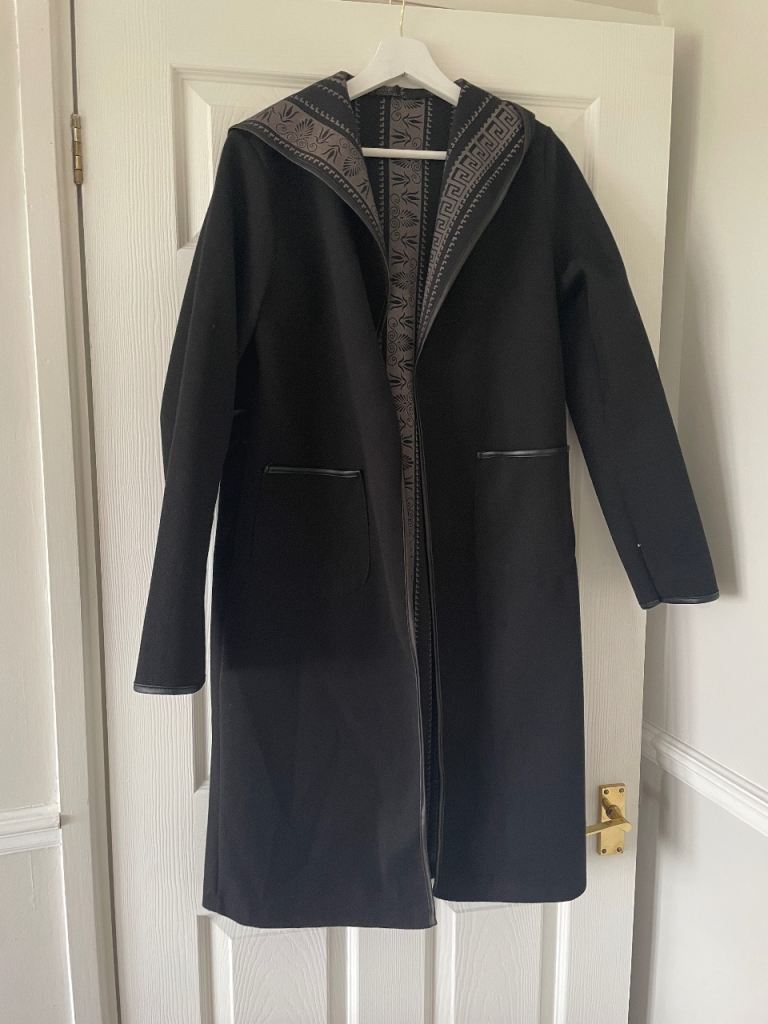 Ladies Black hooded coat new 