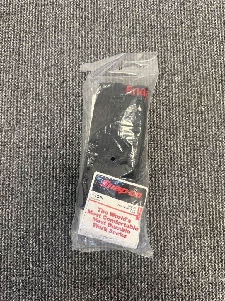 Genuine Snap On Crew Socks - Black - One Pair