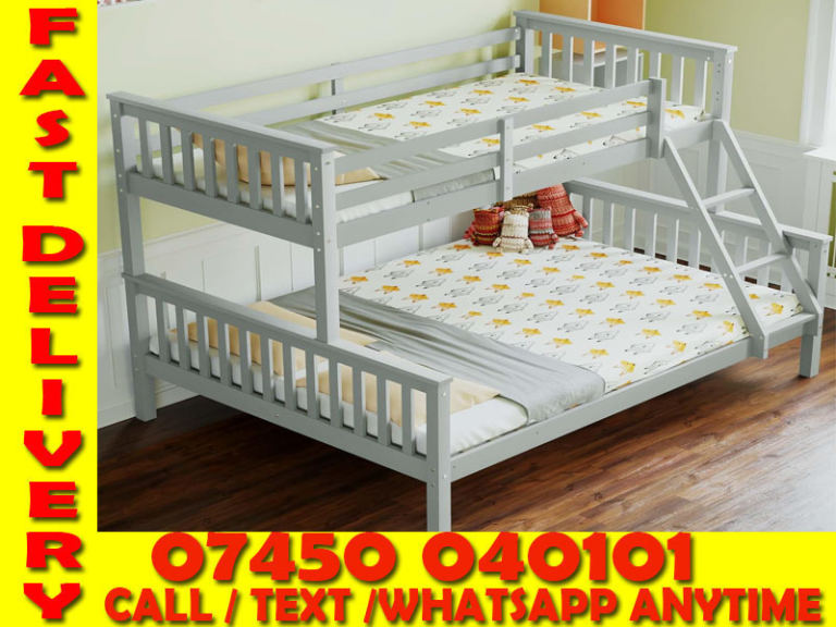 SINGLE - DOUBLE BUNK BED AND MATTRESS  (tytrjrt)