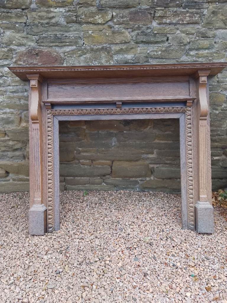 Large antique mahogany fire surround 