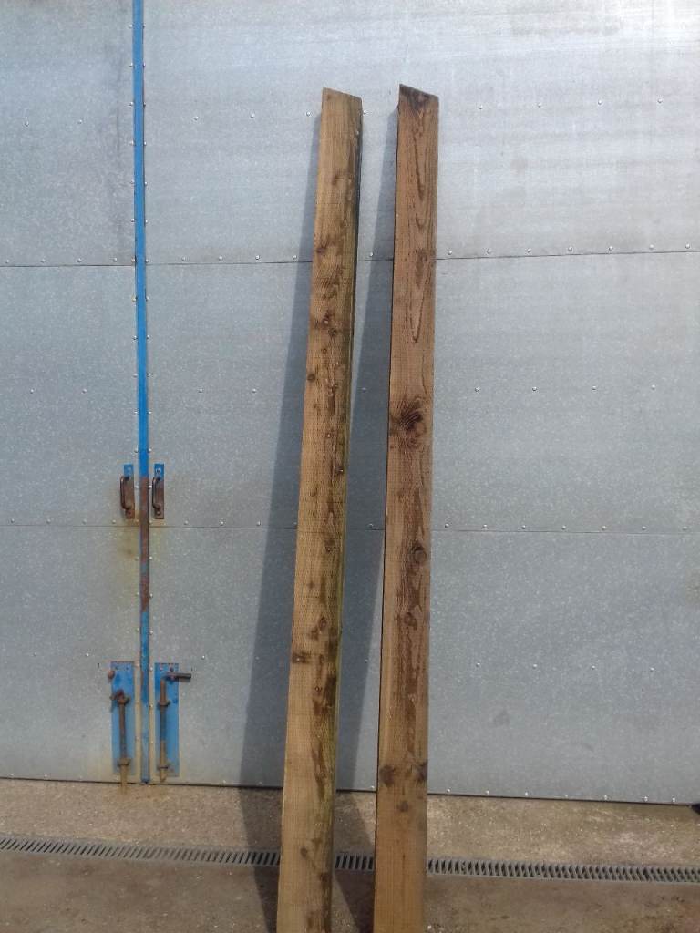 PAIR OF UNUSED TREATED GATE POSTS 150mm x125mm x 3metres