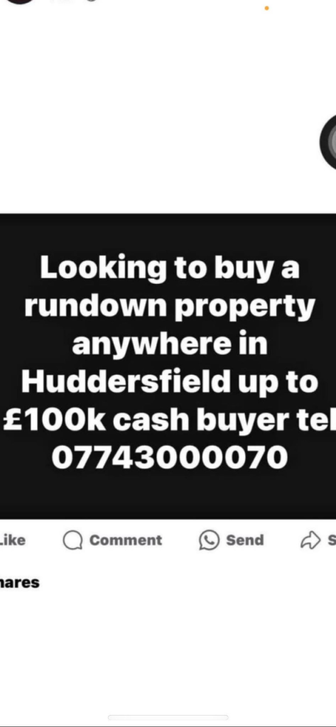 Wanted: Rundown Property in Huddersfield – Up to £100k