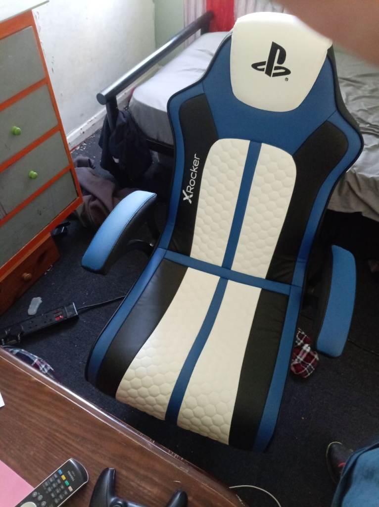 X-Rocker PS4 Gaming Chair - Blue, White & Black