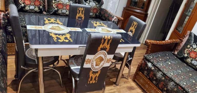 Black Gold Turkish-style Dining Table 