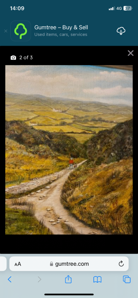 Vintage oil on board landscape Welsh artist wales valleys 