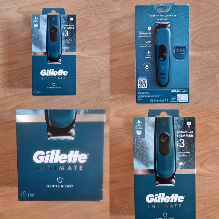 BRAUN GILLETTE MENS INTIMATE HAIR TRIMMER I3 ELECTRIC SHAVER WATERPROOF BOXED