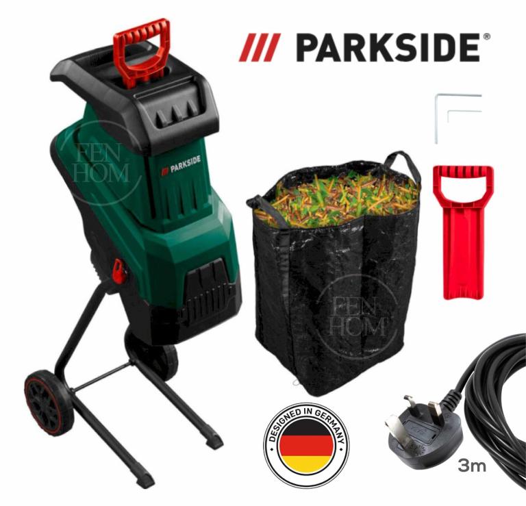 Brand New Parkside 2400w Garden Shredder Chipper Mulcher 45L + Collection Bag