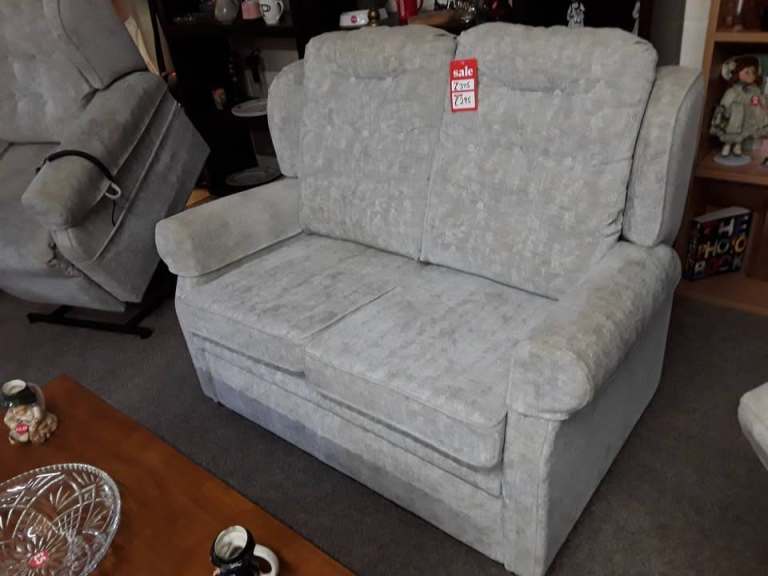 Gorgeous Grosvenor grey fabric 2-seater sofa Low Cost Moves 2nd Hand Furniture STALYBRIDGE SK15 3DN