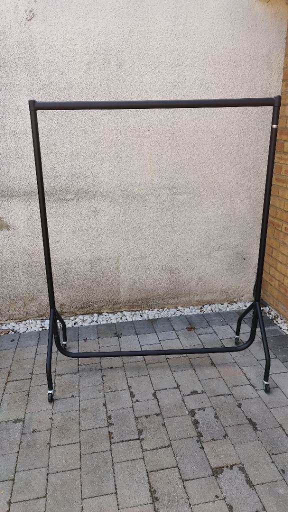 Sturdy Black Clothes Rail on Wheels – Good Condition