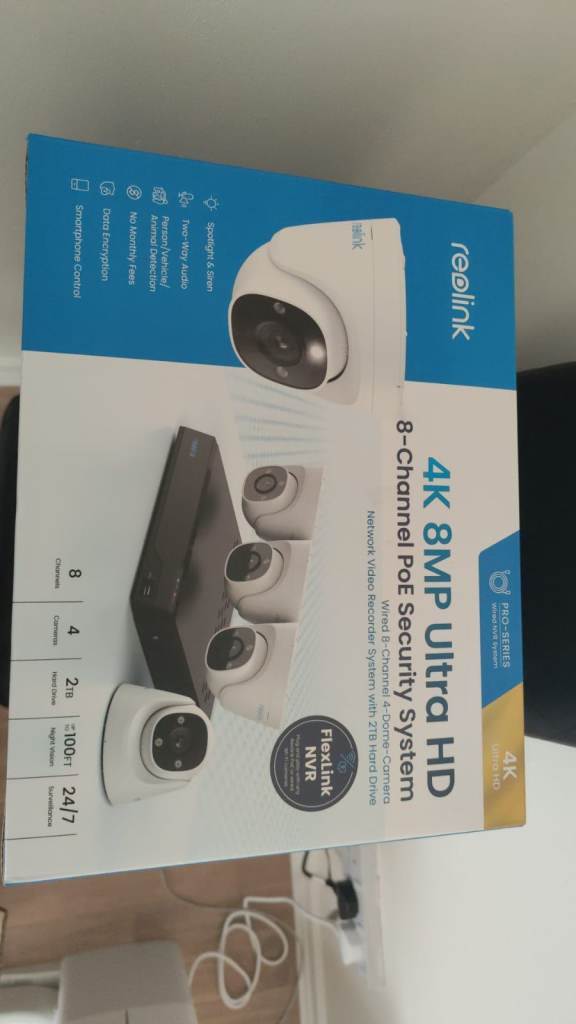 Reolink 4K 8MP Ultra HD 8-Channel PoE Security System – New