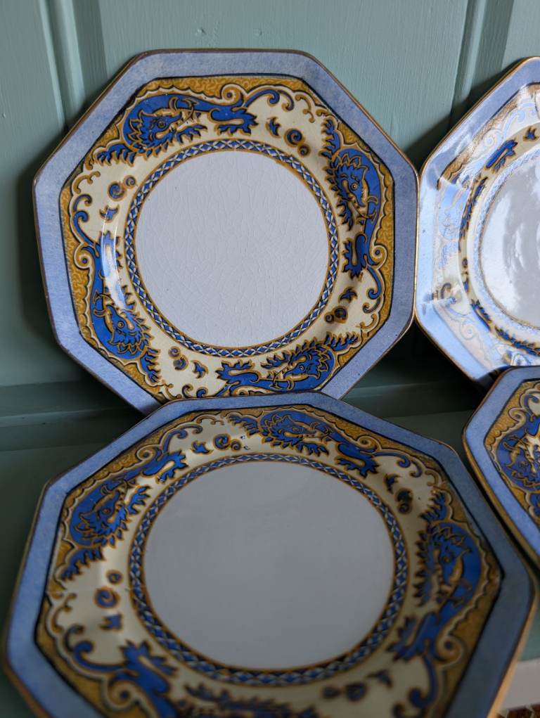 Six Vintage cake plates