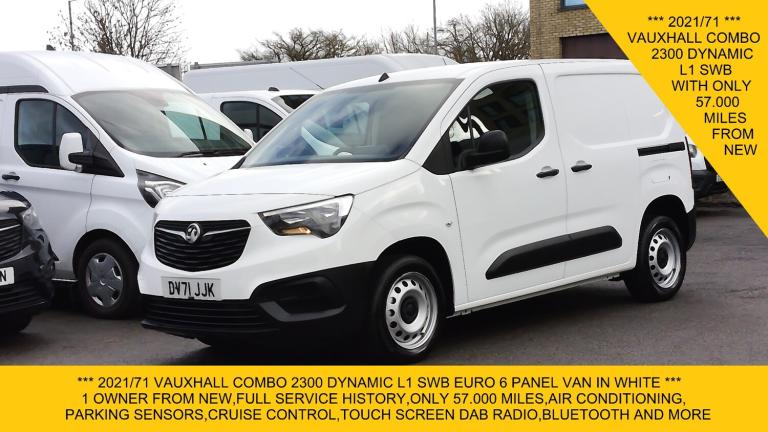 2021 Vauxhall Combo 2300 DYNAMIC L1 SWB WITH ONLY 57.000 MILES,AIR CONDITIONING,PARKING SENSORS P...