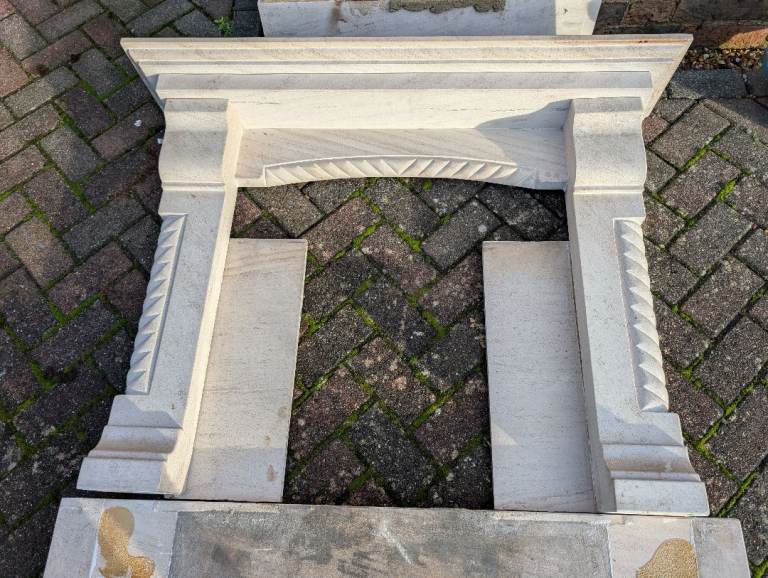 Stone fireplace surround