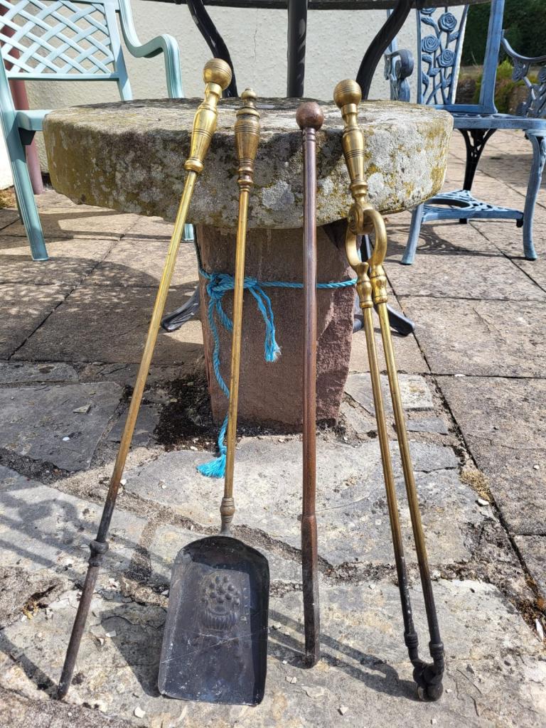 Brass Fireplace Companion Set – Good Condition