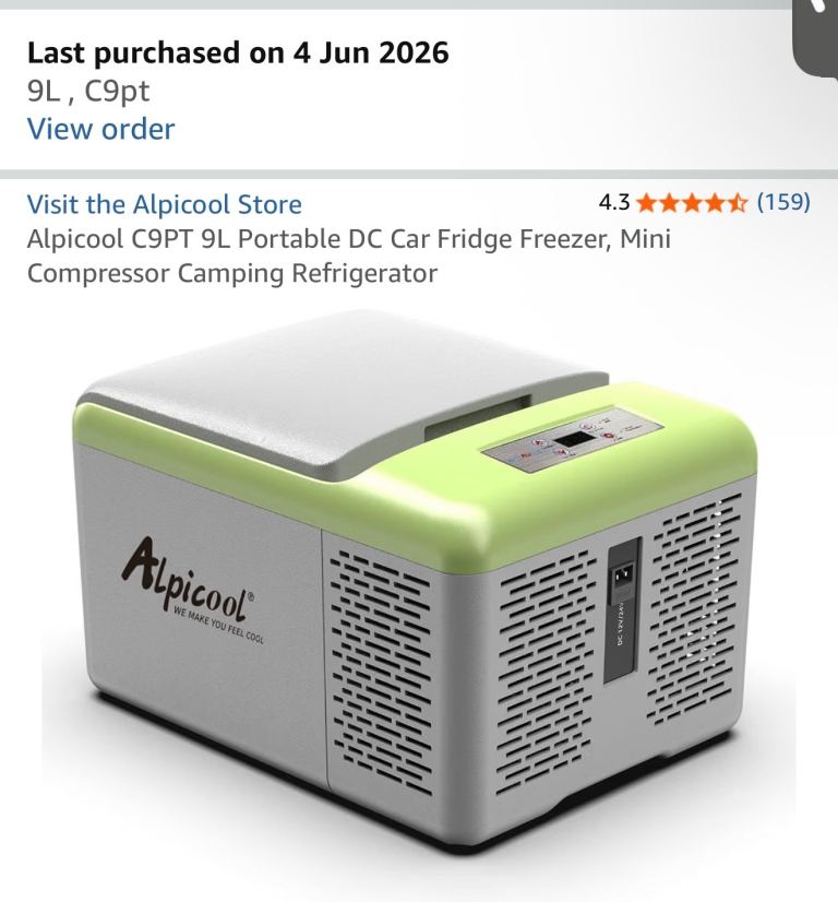 Alpicool C9PT 9L Portable Car Fridge Freezer – New