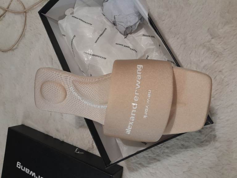 Alexander Wang Beige New York Slides - NEW
