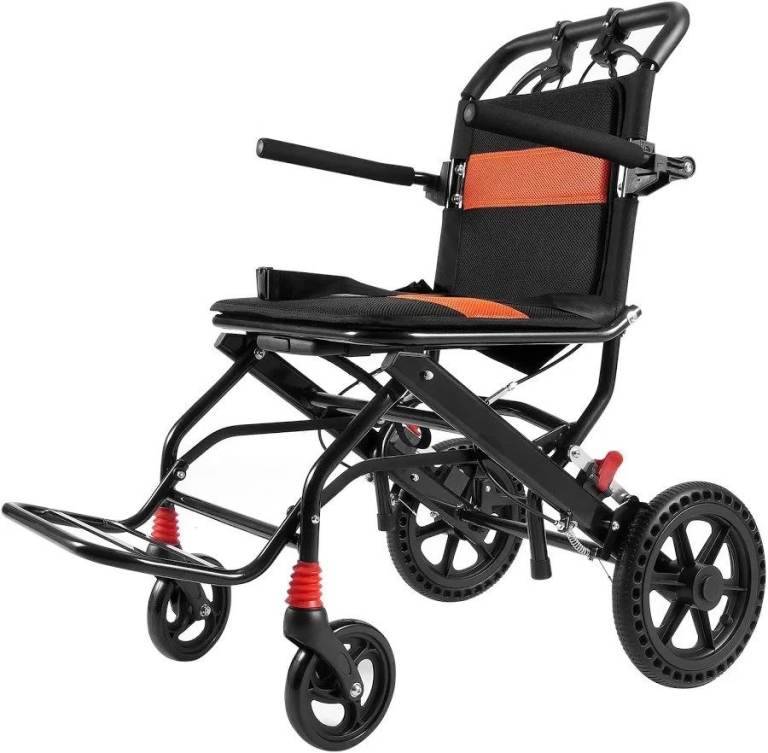 vevor travel wheelchair. 9.7kg weight. 91.5 x 58x91.2 cm (unfolded)