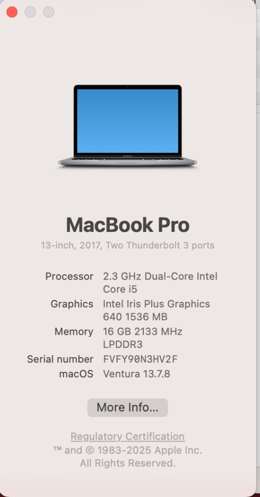 image for Mac Book Pro 13" 2017 2.3GHz Intel i5