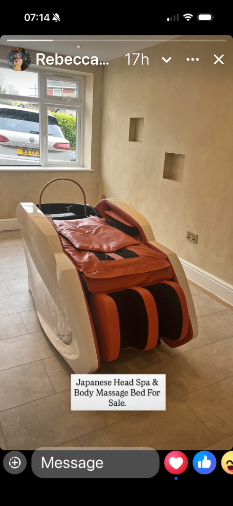 Japanese head spa and body massage bed