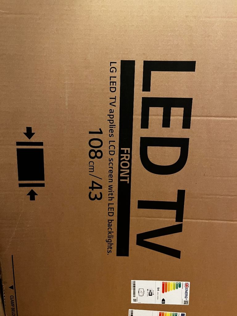 43” LG LED TV (power + remote included)