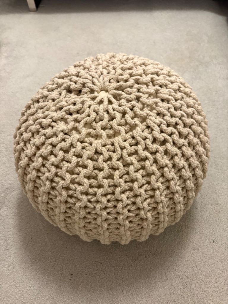 image for Natural hand made round cotton footstool