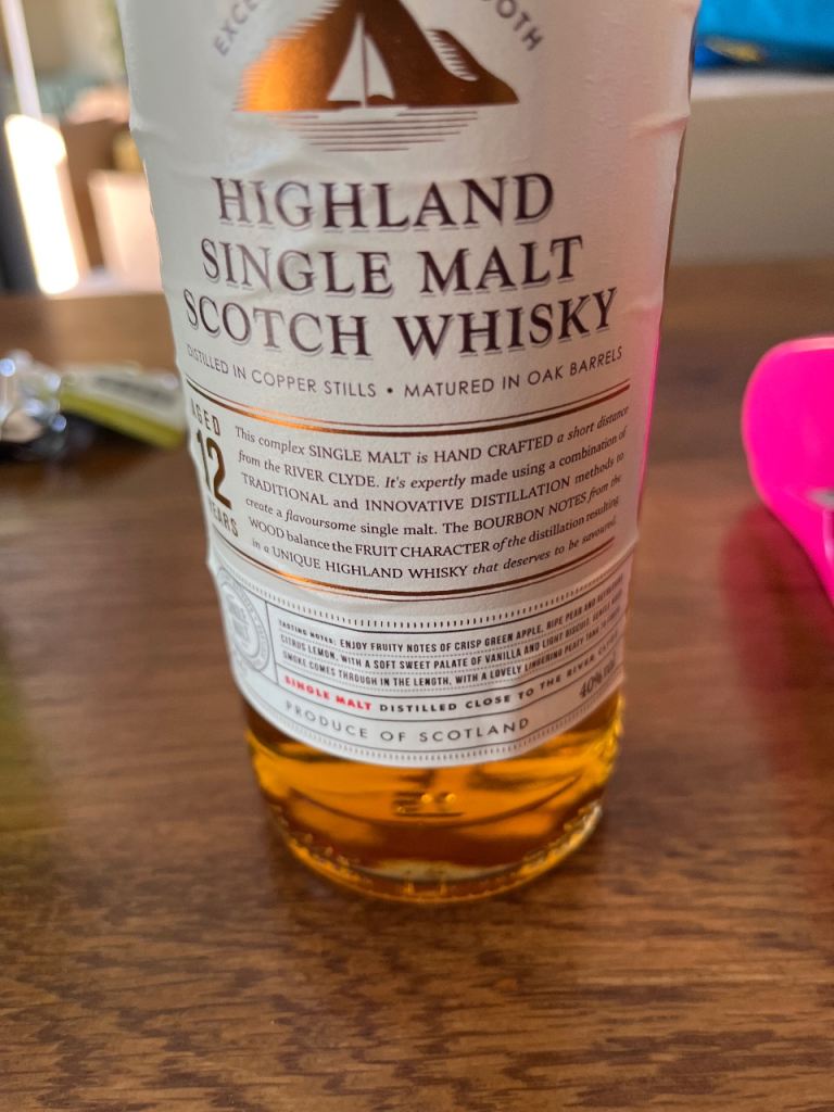 Highland Single Malt Scotch Whisky 12 Year Old Bottle