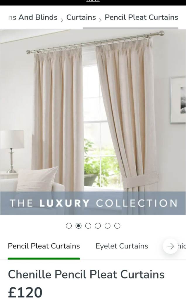 Ivory white chenille heavy curtains 46x72" still in packaging brand new )