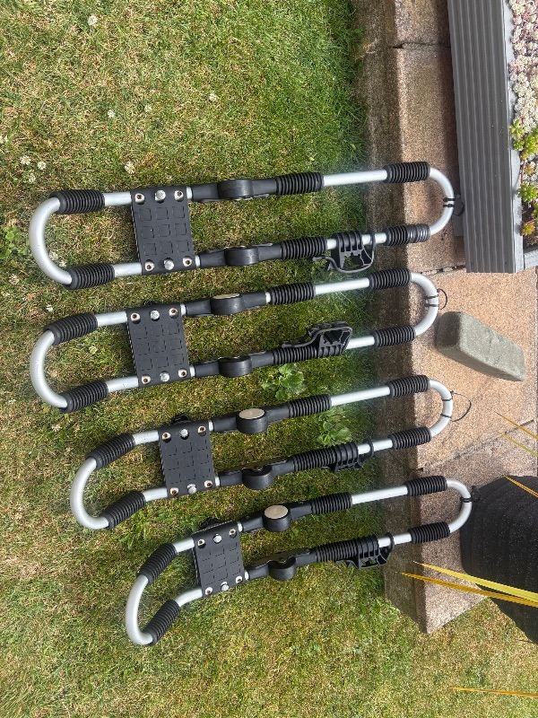 Pair of Silver Kayak Roof Rack Carriers, Good Condition