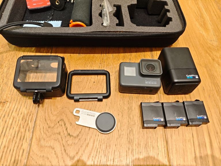 GoPro HERO5 Black 4K Action Camera and Accessories Bundle Batteries Charger Case