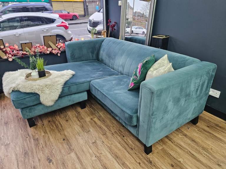 image for Sofology Green Velvet corner sofa 
