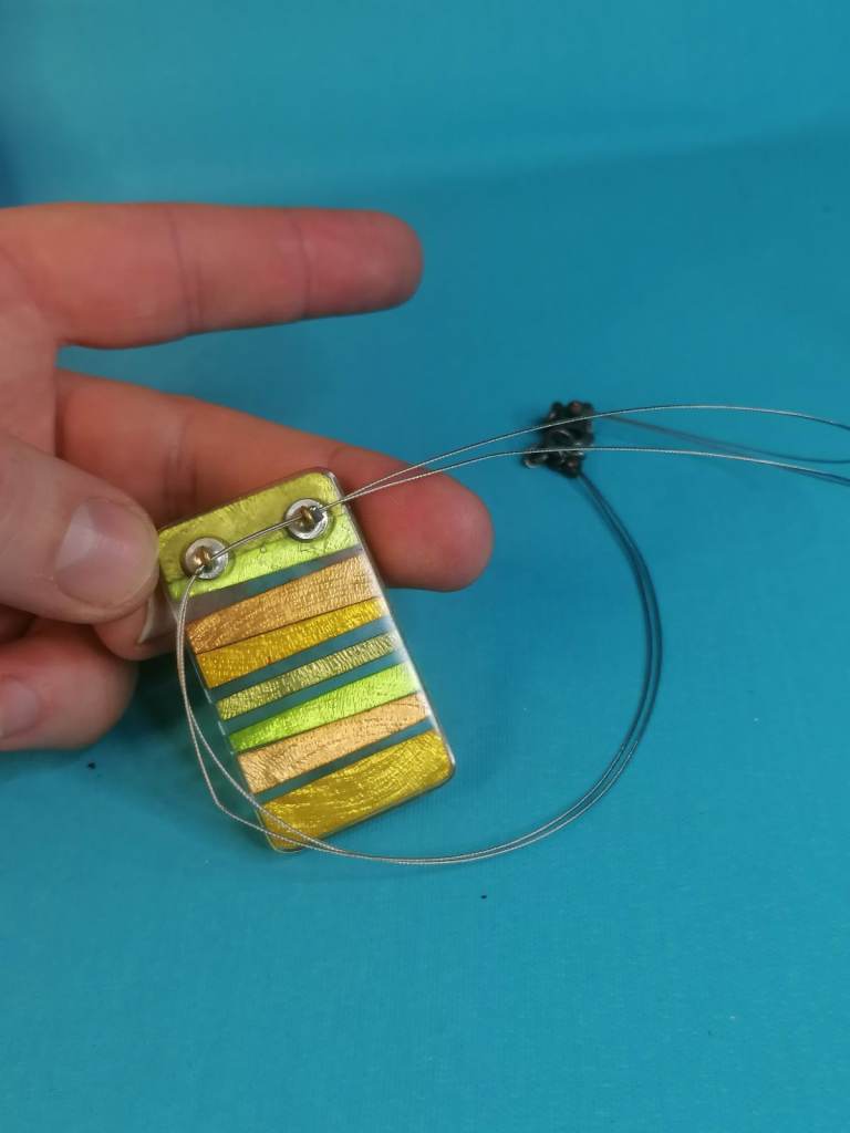 Vintage Buckingham Lime Resin Stripes Pendant.