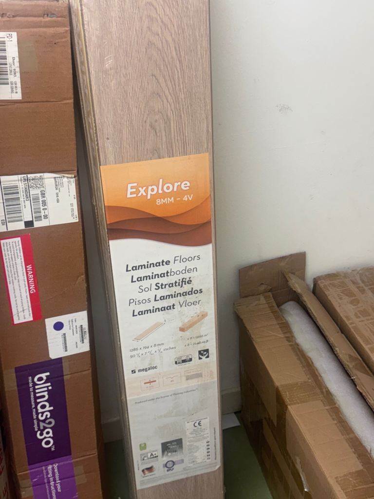 Explore 8mm 4V laminate flooring. 2 packs