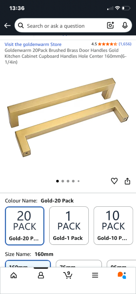 Kitchen cupboard handles 