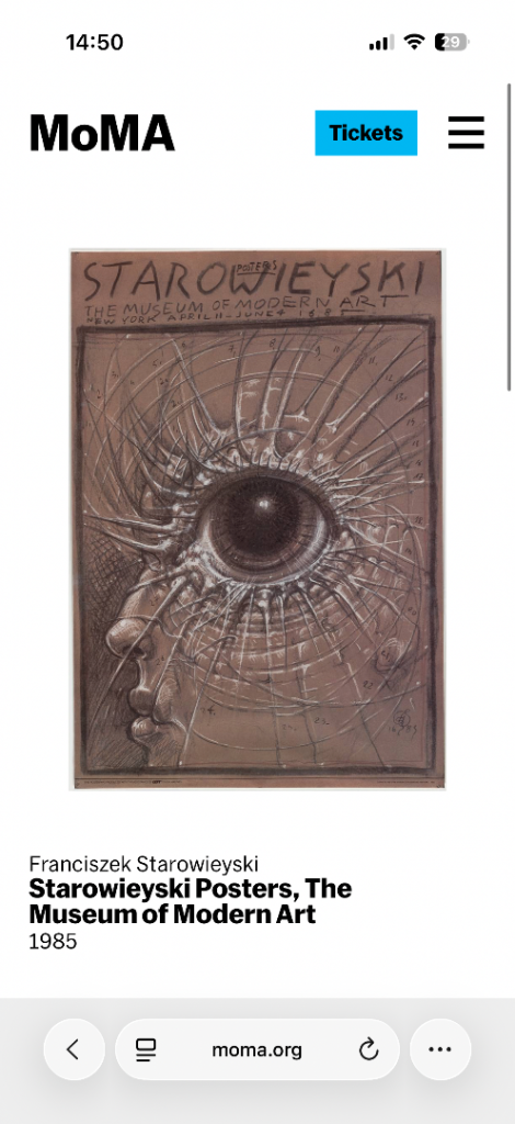 Framed poster Franciszek Starowieyski Starowieyski Posters, The Museum of Modern Art. 1985