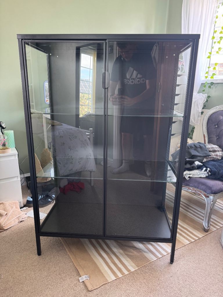 IKEA Glass black display unit 