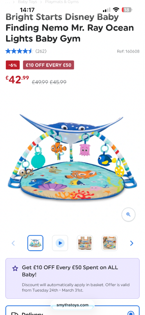 Finding nemo play mat and door bouncer 