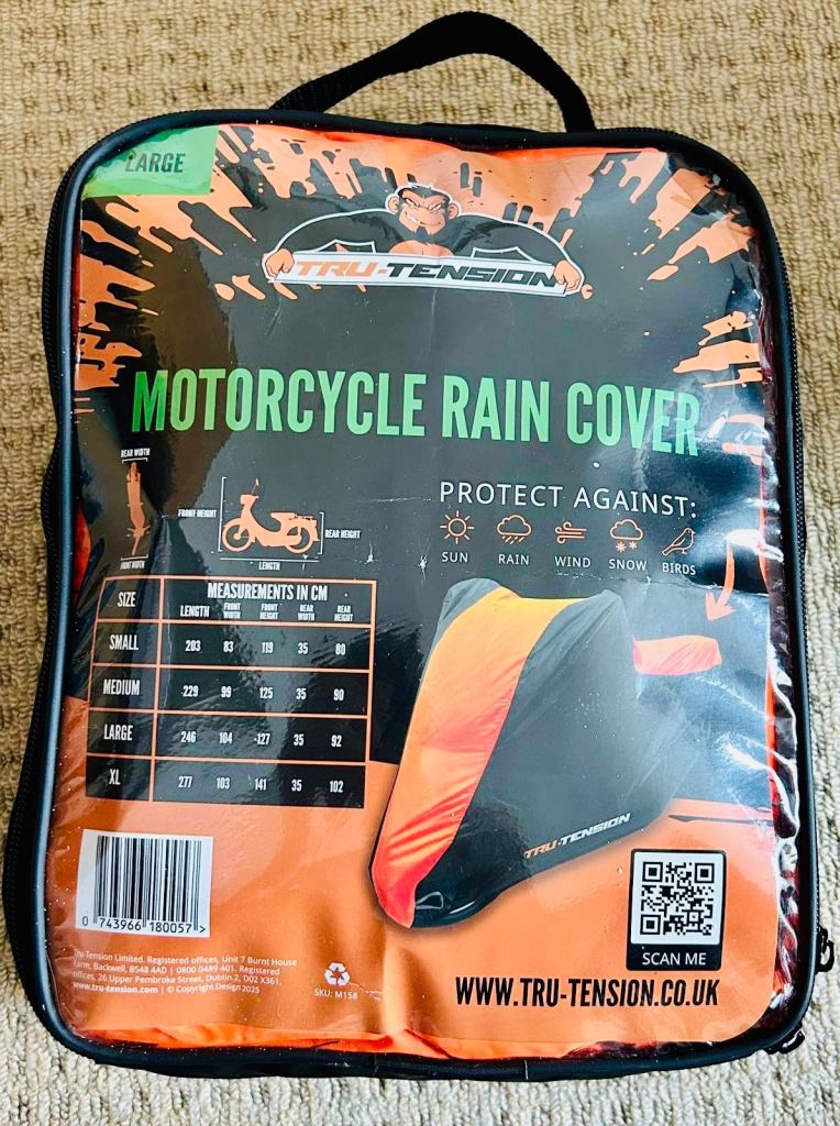 Motorcycle Rain Cover - Size Large - Brand New