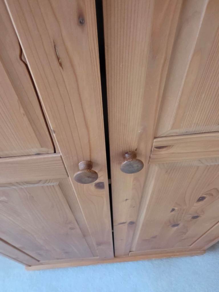 Solid pine nursery wardrobe 