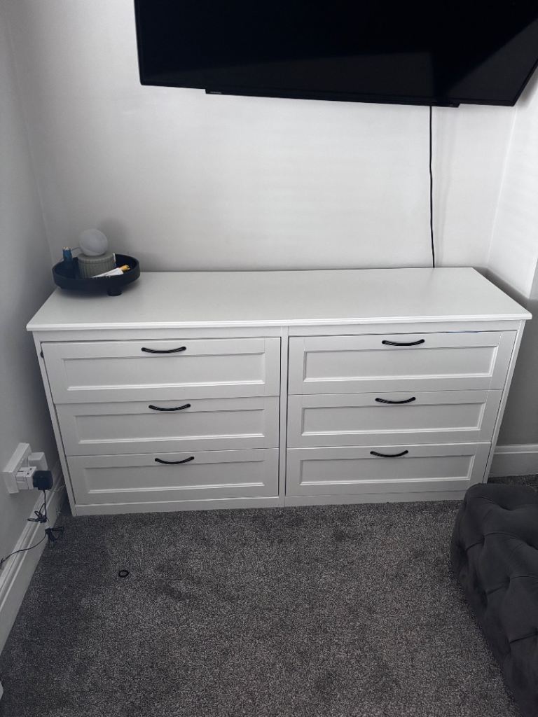 Ikea White Chest of 6 Drawers