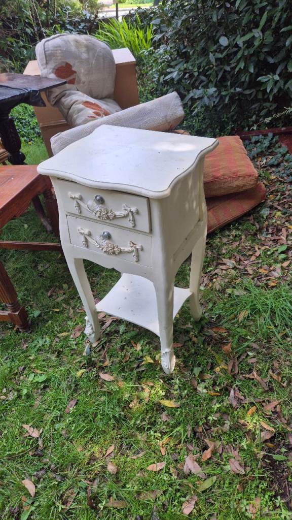 ​Vintage French Provincial White Bedside Table / Side Table